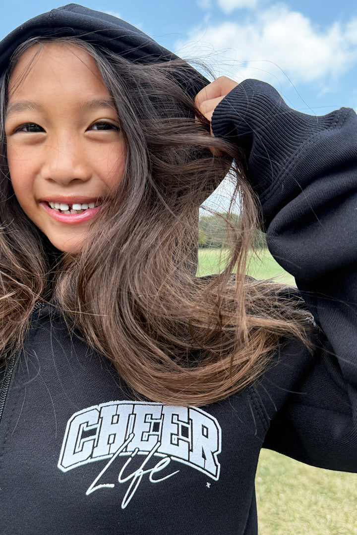 Cheer Rhinestone Zip-Up Sweaters