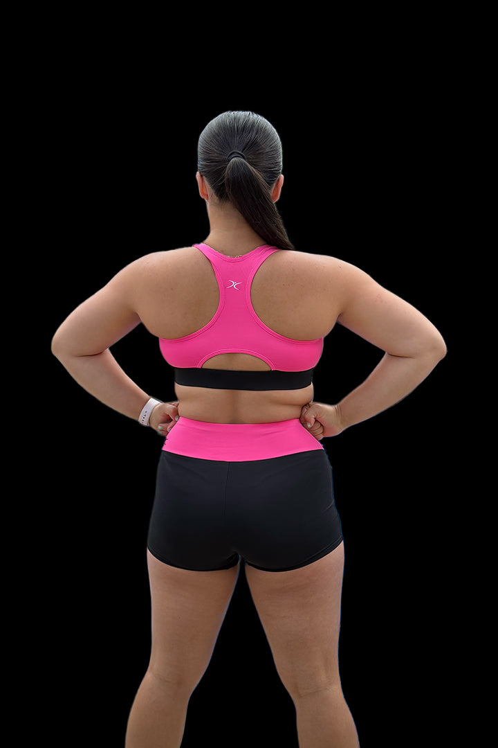 Cheer-Pink Sports Bra Racer Back