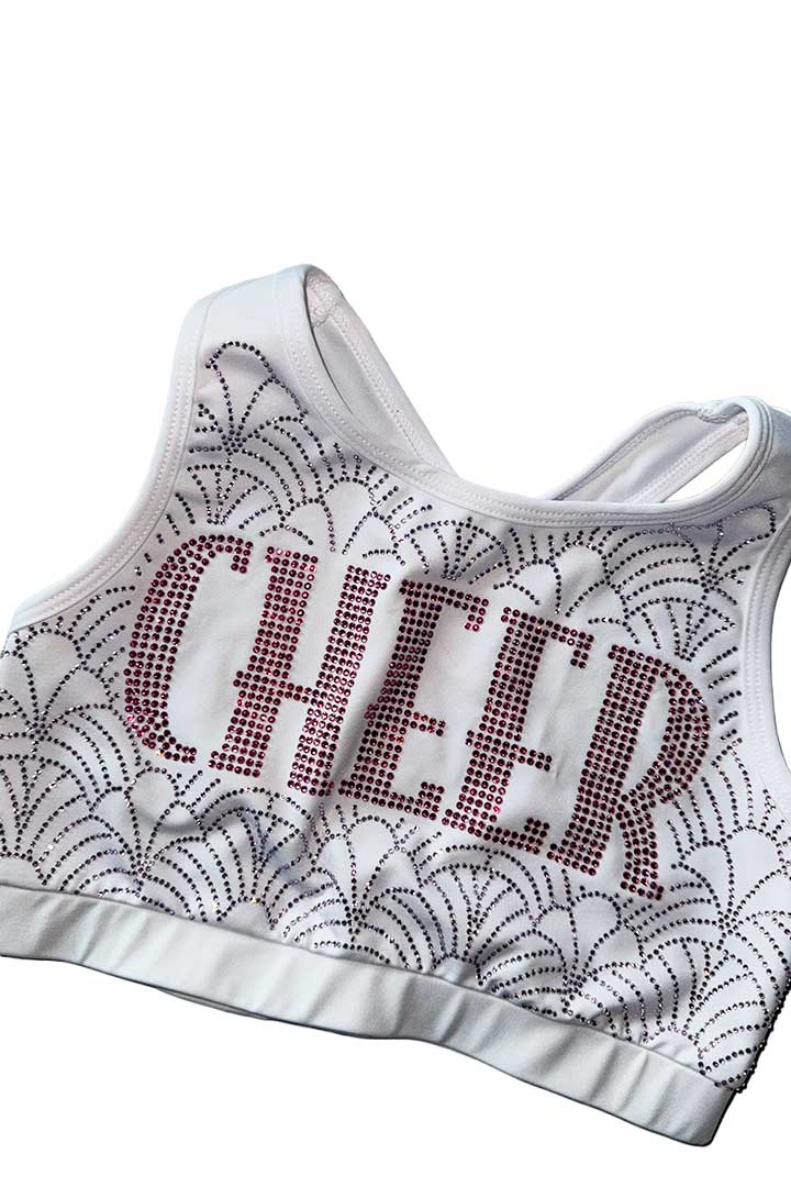 Cheer Rhinestone Sports Bra