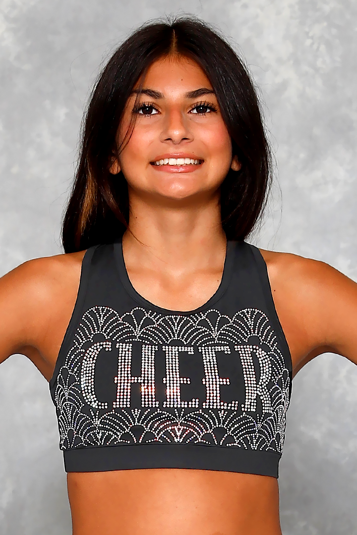 Cheer Rhinestone Sports Bra