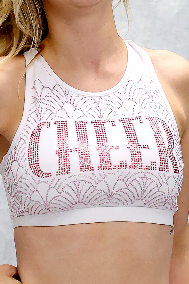 Cheer Rhinestone Sports Bra