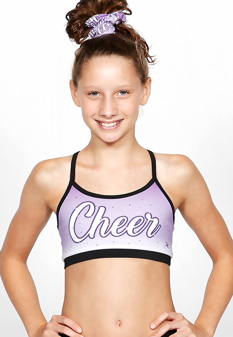 Cheer Rhinestone Sports Bra + Scrunchie Set