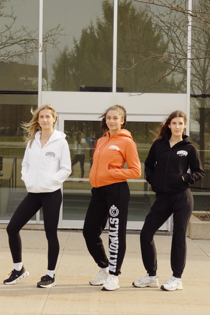 Cheer Rhinestone Zip-Up Sweaters