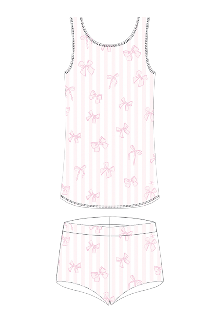 Bow Pajama Short + Tank Set