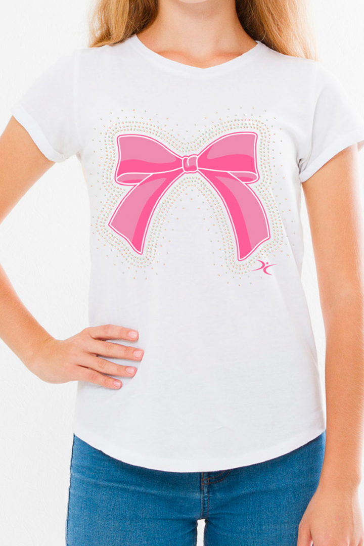 Pink Rhinestone Bow T-Shirt