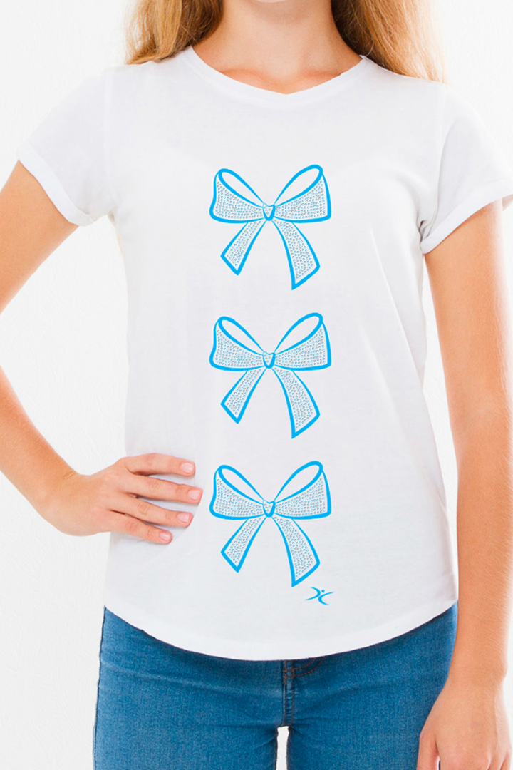 Blue Rhinestone Bow T-Shirt