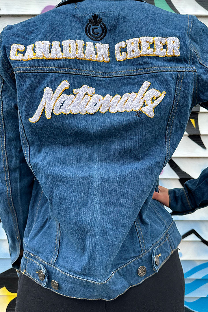 Canadian Cheer Nationals Jean Jacket Back View
